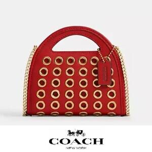 NWT ❤️ Coach Top Handle Card Case With Grommets Ruby